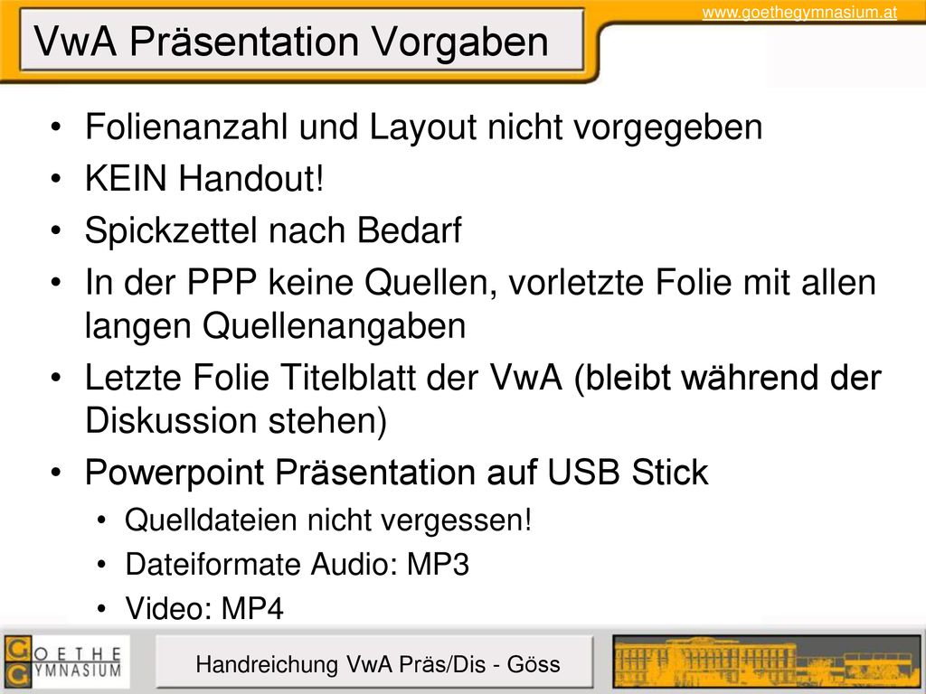 Vorwissenschaftliche Arbeit Vwa Prasentation Diskussion Ppt Herunterladen