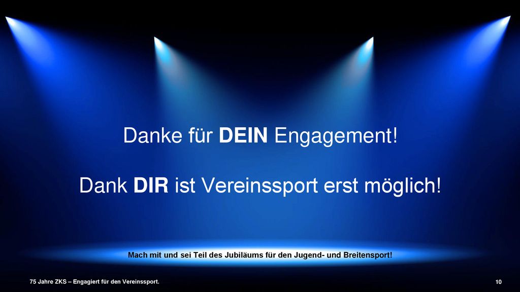 Danke für DEIN Engagement! Dank DIR ist Vereinssport erst möglich!