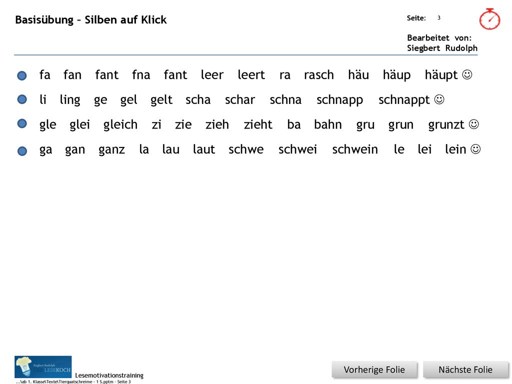 fa fan fant fna fant leer leert ra rasch häu häup häupt  li ling ge