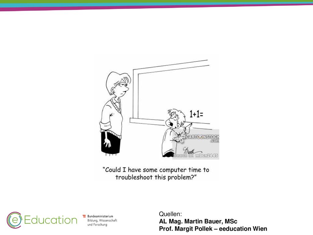 Quellen: AL Mag. Martin Bauer, MSc Prof. Margit Pollek – eeducation Wien