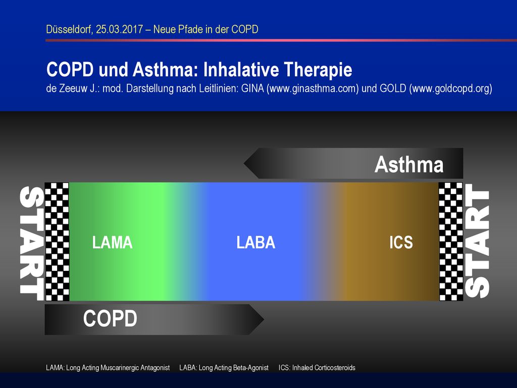 START START Asthma COPD COPD und Asthma: Inhalative Therapie LAMA LABA