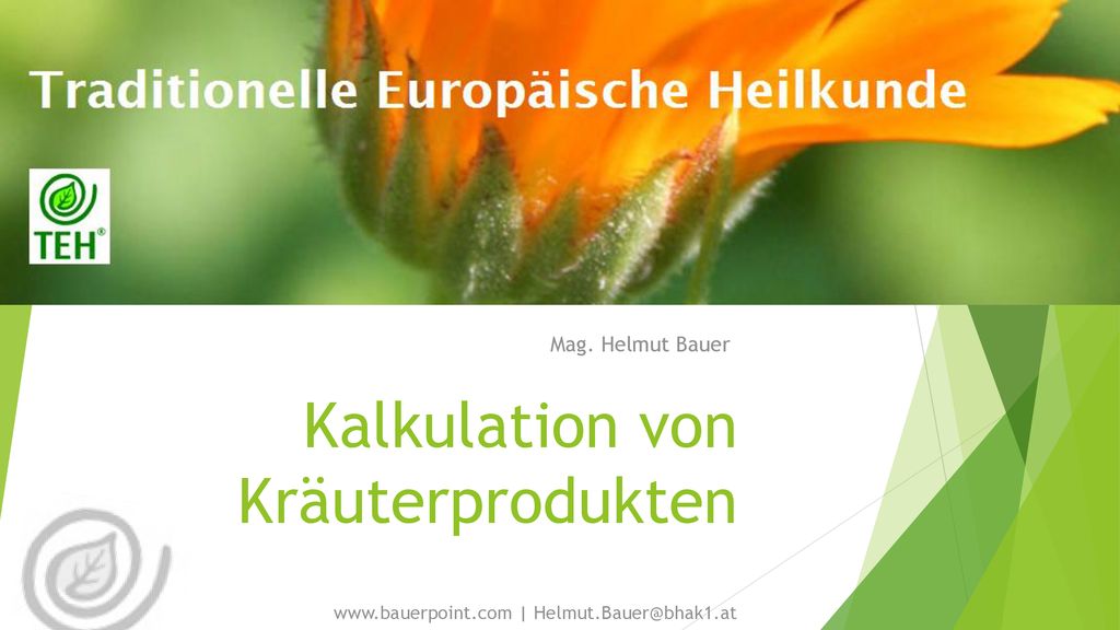 Kalkulation von Kräuterprodukten