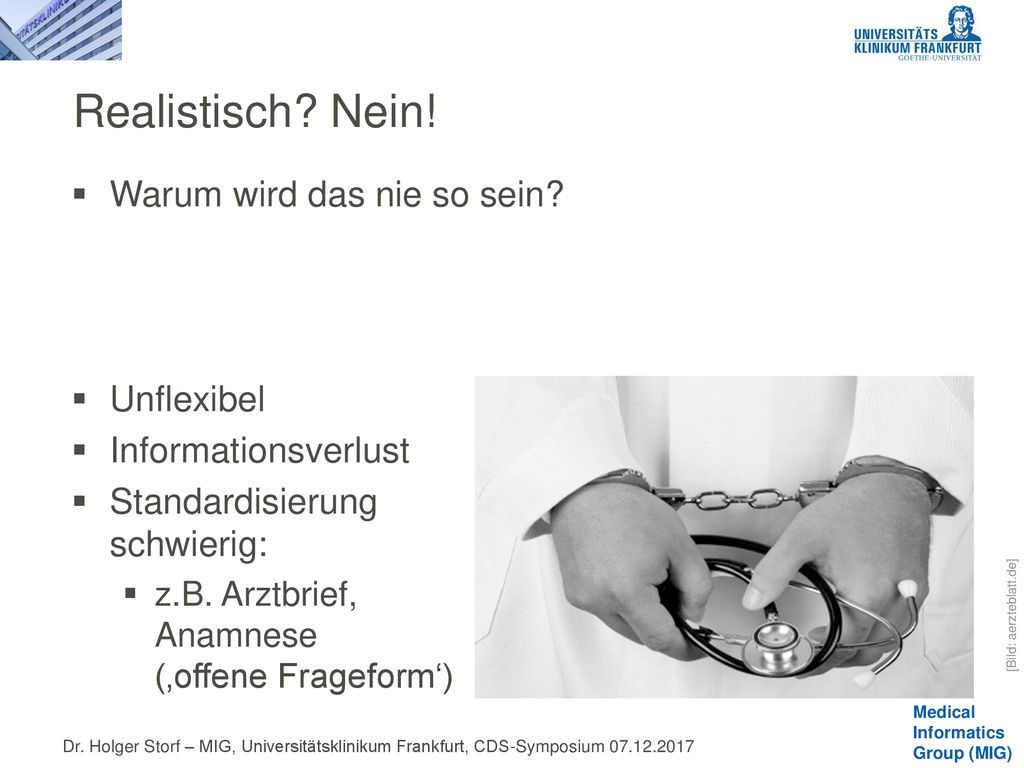 Realistisch Nein! Warum wird das nie so sein Unflexibel