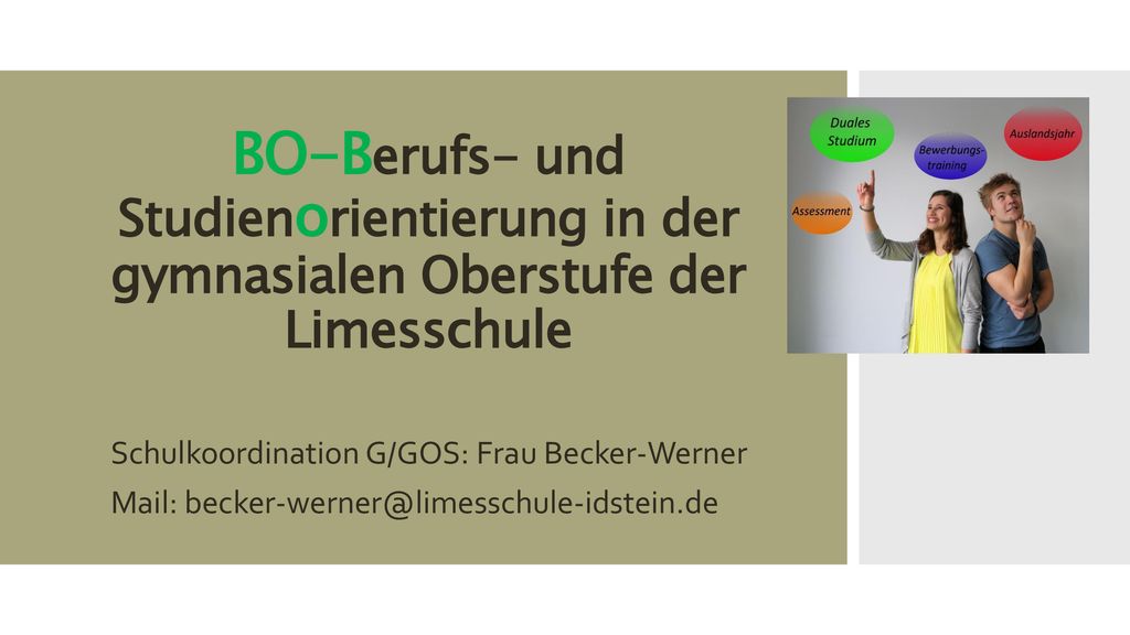 BO-Berufs- und Studienorientierung in der gymnasialen Oberstufe der Limesschule