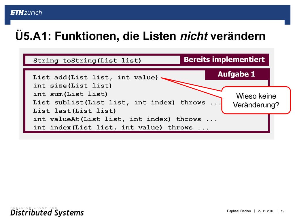 Ü5.A1: Funktionen, die Listen nicht verändern