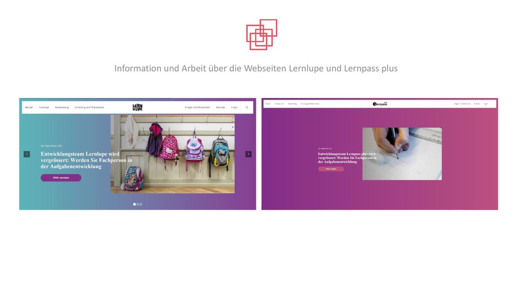 Information und Arbeit über die Webseiten Lernlupe und Lernpass plus