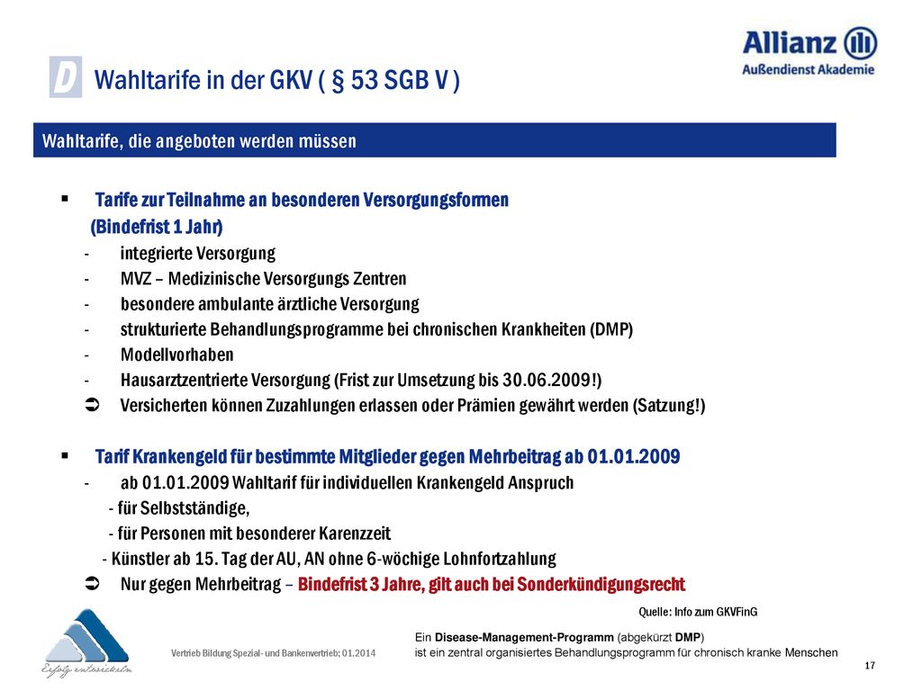 Wahltarife in der GKV ( § 53 SGB V )