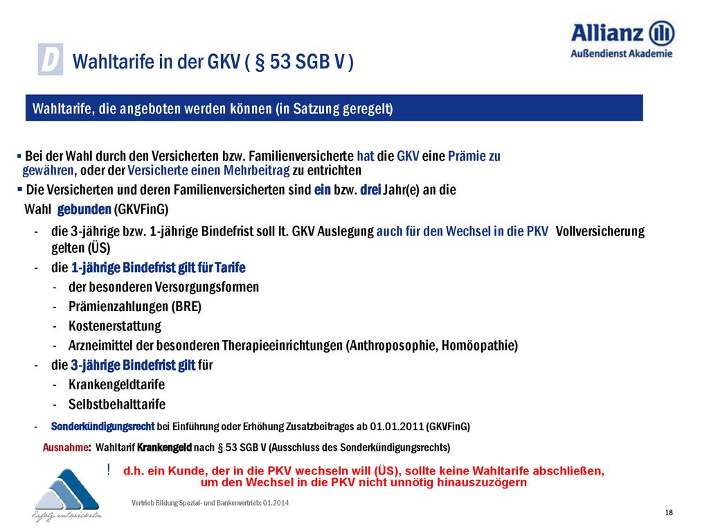 Wahltarife in der GKV ( § 53 SGB V )