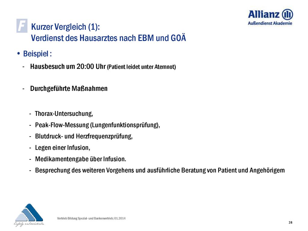 Kurzer Vergleich (1): Verdienst des Hausarztes nach EBM und GOÄ