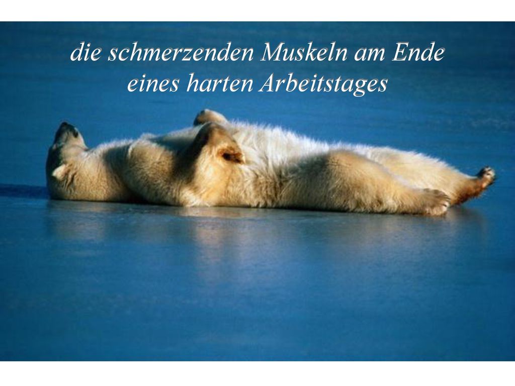 die schmerzenden Muskeln am Ende eines harten Arbeitstages