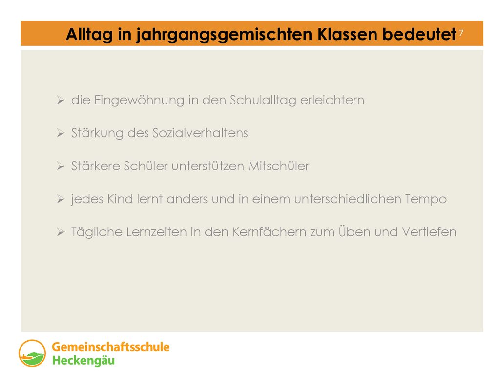 Alltag in jahrgangsgemischten Klassen bedeutet