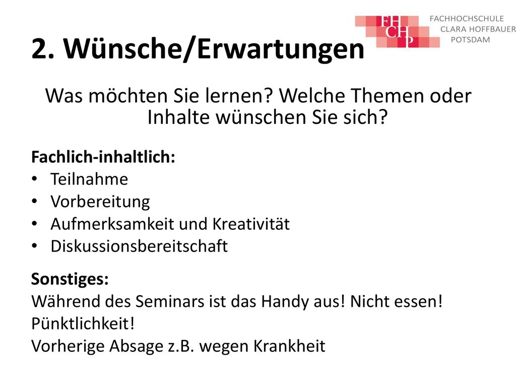 Was möchten Sie lernen Welche Themen oder Inhalte wünschen Sie sich