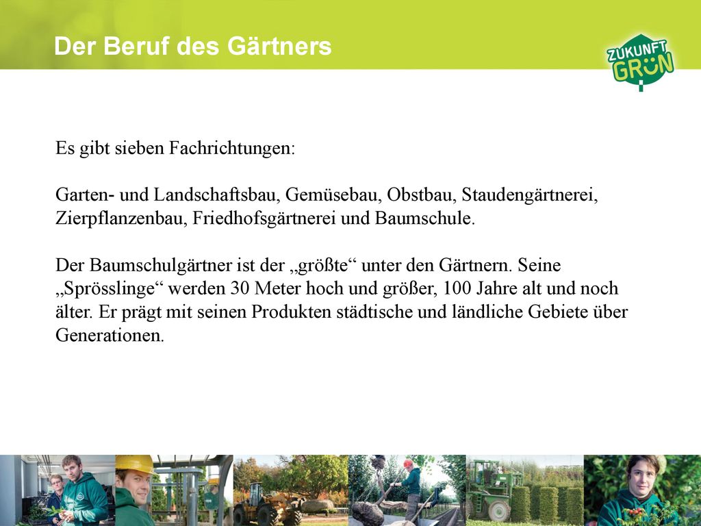 Wichtiger Hinweis Berufsbild des Baumschulgärtners* ppt herunterladen