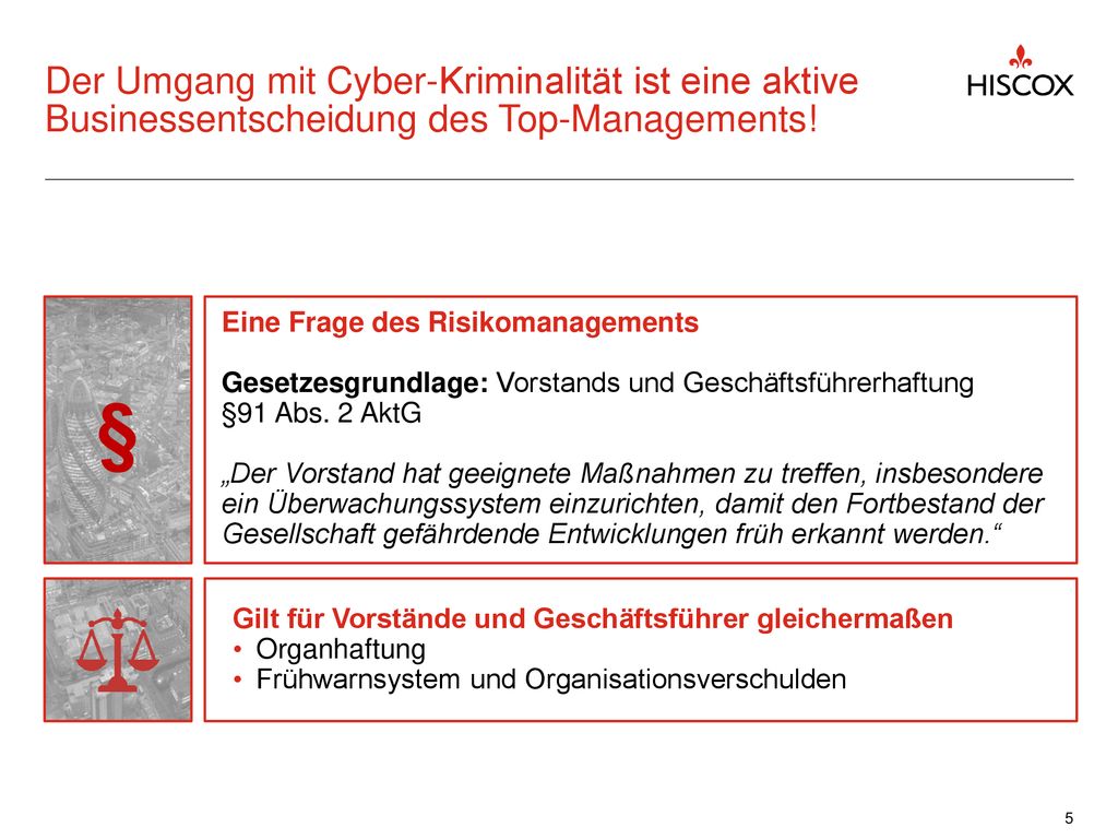 Der Umgang mit Cyber-Kriminalität ist eine aktive Businessentscheidung des Top-Managements!
