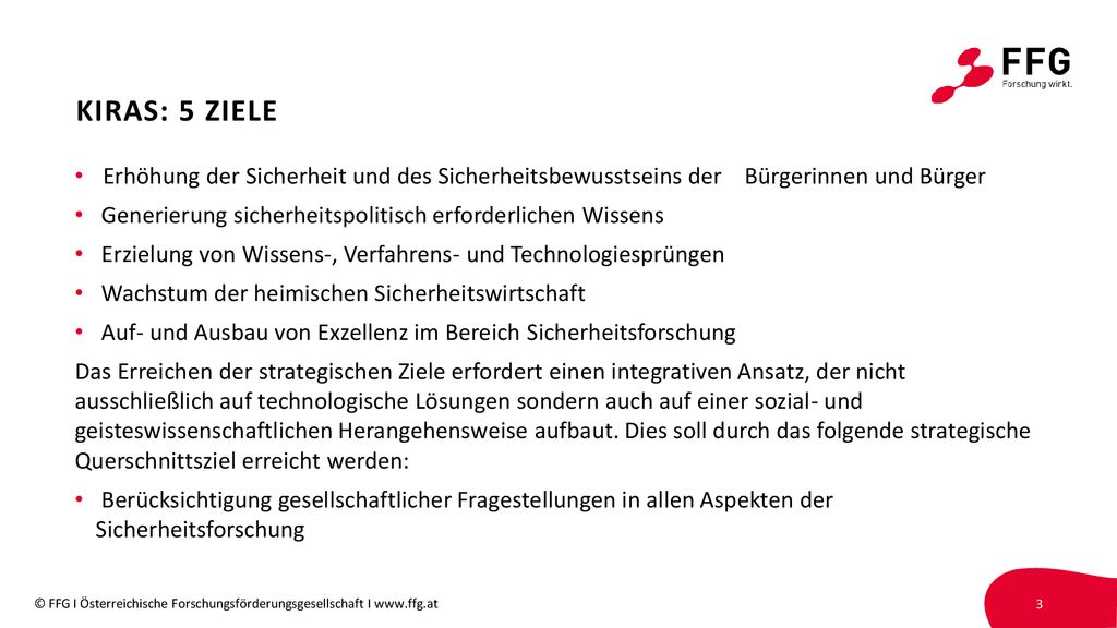 kiras: 5 ziele Erhöhung der Sicherheit und des Sicherheitsbewusstseins der Bürgerinnen und Bürger.