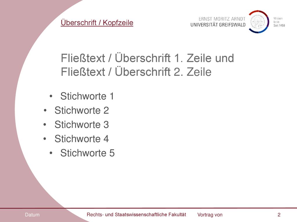 Fließtext / Überschrift 1. Zeile und Fließtext / Überschrift 2. Zeile