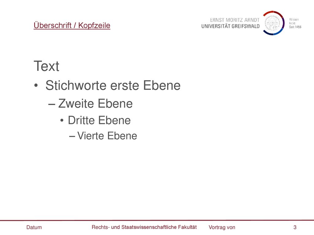 Text Stichworte erste Ebene Zweite Ebene Dritte Ebene Vierte Ebene