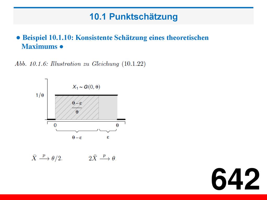 10.1 Punktschätzung ● Beispiel : Konsistente Schätzung eines theoretischen Maximums ●