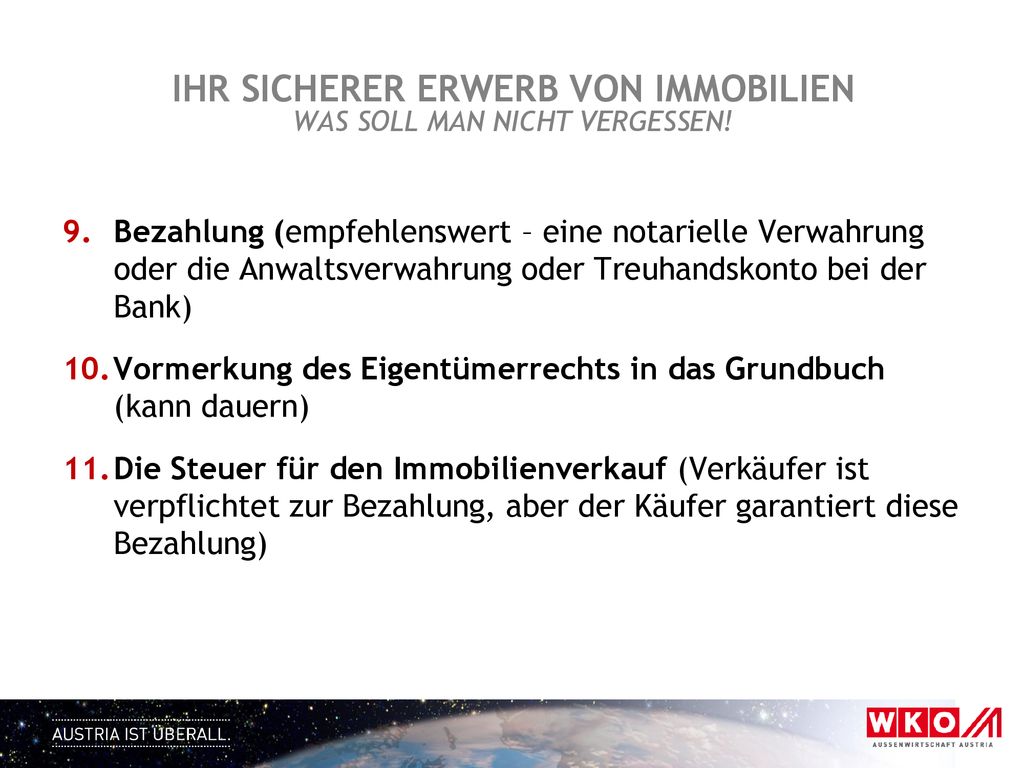 Ihr sicherer Erwerb von Immobilien Was soll man nicht vergessen!