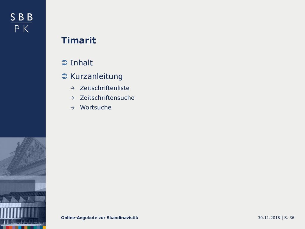 Timarit Inhalt Kurzanleitung Zeitschriftenliste Zeitschriftensuche