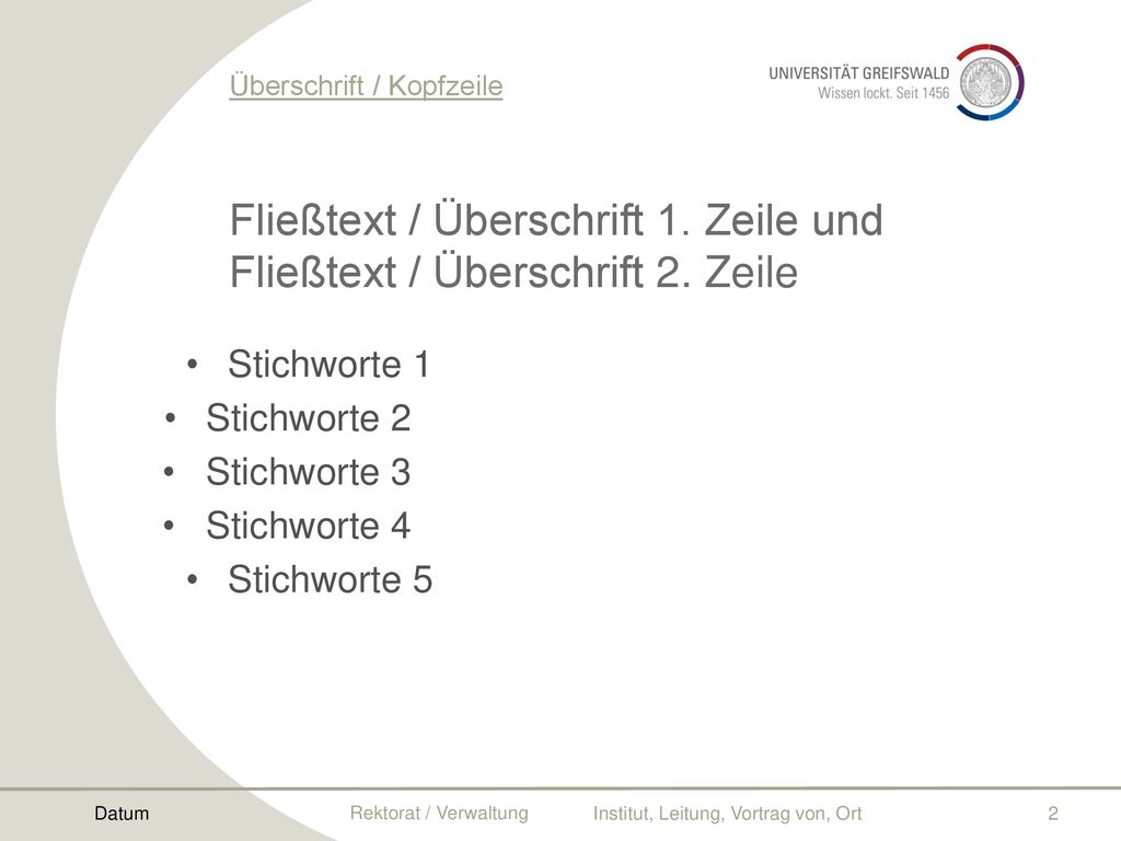 Fließtext / Überschrift 1. Zeile und Fließtext / Überschrift 2. Zeile
