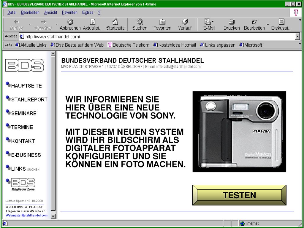 WIR INFORMIEREN SIE HIER ÜBER EINE NEUE TECHNOLOGIE VON SONY.