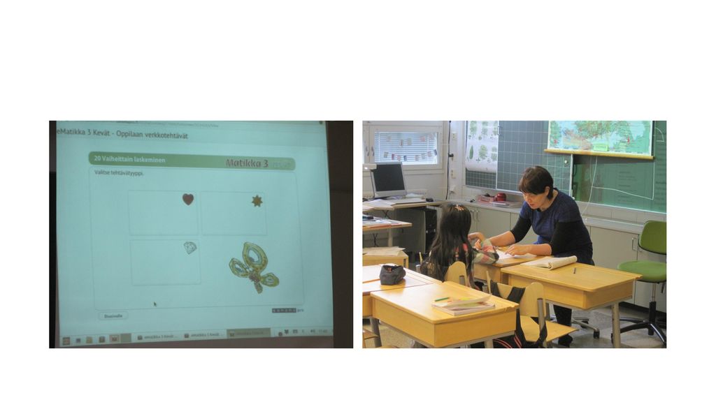 Aufgaben für alle, Diamant: Anspruchsvolle Aufgaben und ganz schwierige Aufgaben. Lehrperson im Einzelunterricht. Die finnische Schule kennt keine Nachhilfestunden ausserhalb des Unterrichts. 1-2 Stunden Stützunterricht sind im Pensum enthalten.