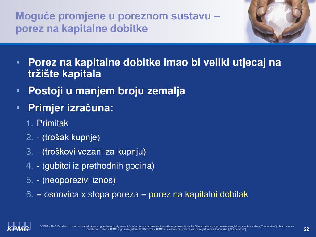 Moguće promjene u poreznom sustavu – porez na kapitalne dobitke
