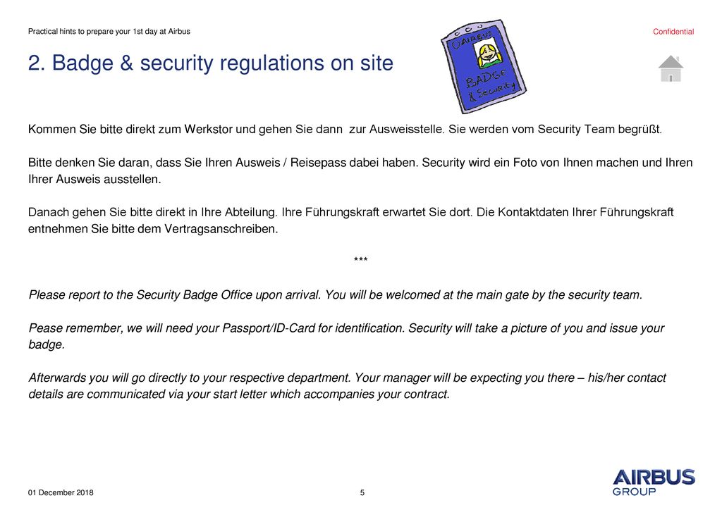 2. Badge & security regulations on site