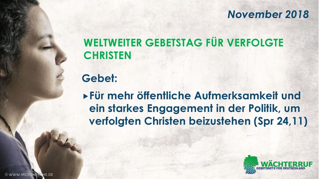 Weltweiter Gebetstag für verfolgte Christen