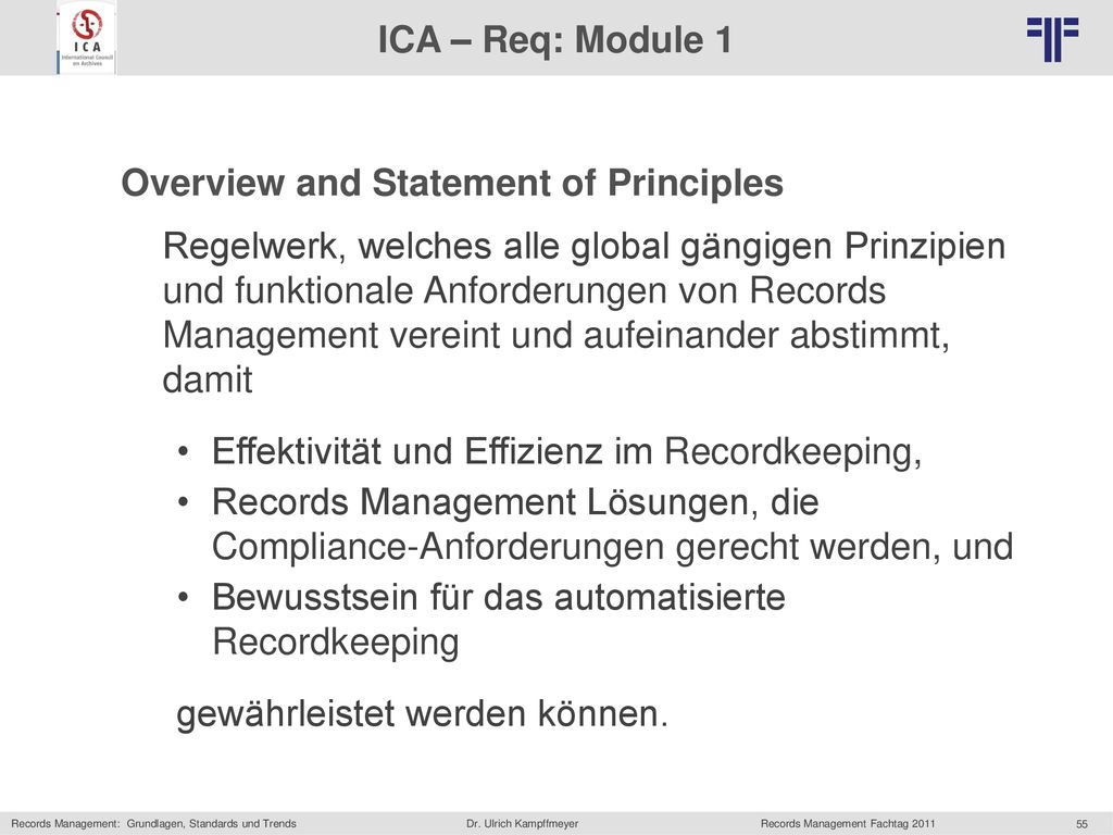 ICA – Req: Module 1 Overview and Statement of Principles.