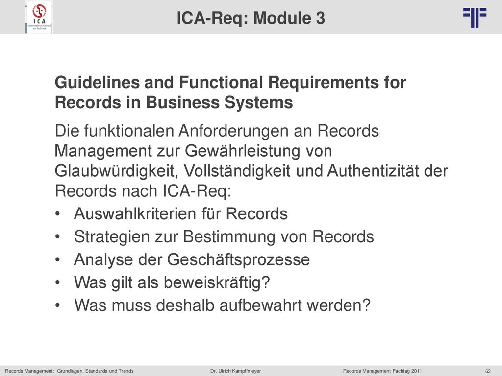 ICA-Req: Module 3 Guidelines and Functional Requirements for Records in Business Systems.