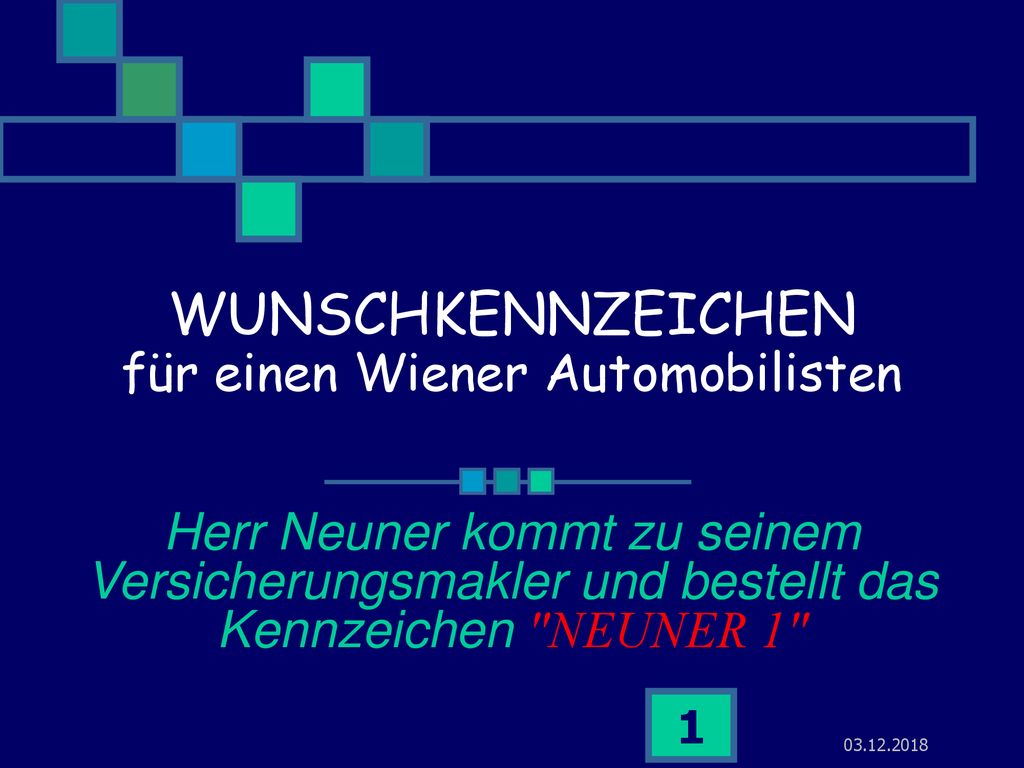 WUNSCHKENNZEICHEN für einen Wiener Automobilisten