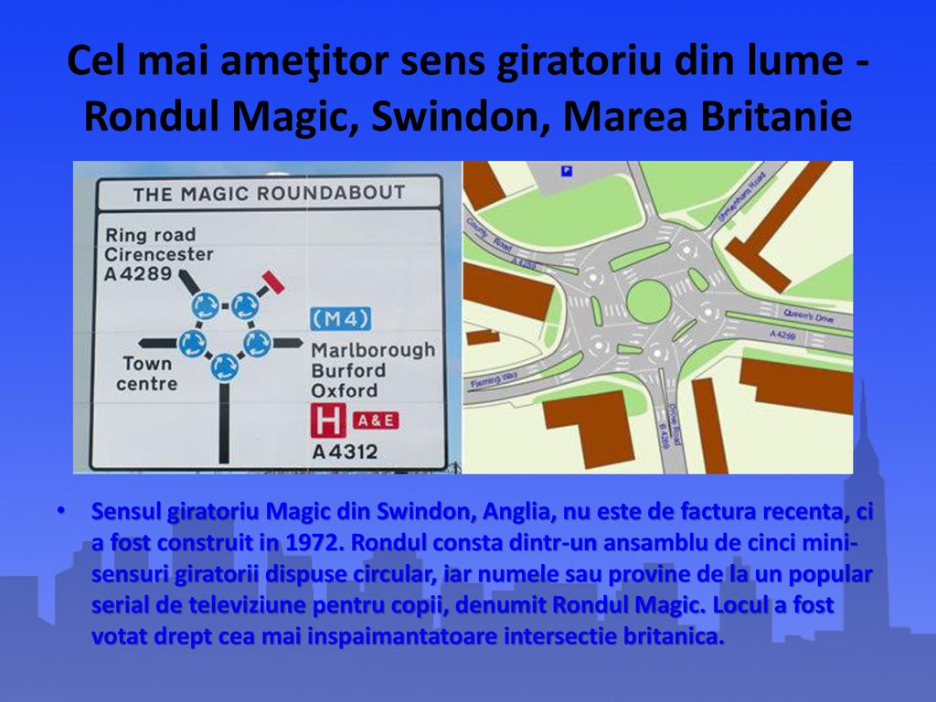 Cel mai ameţitor sens giratoriu din lume - Rondul Magic, Swindon, Marea Britanie