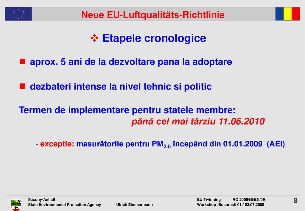 Etapele cronologice aprox. 5 ani de la dezvoltare pana la adoptare