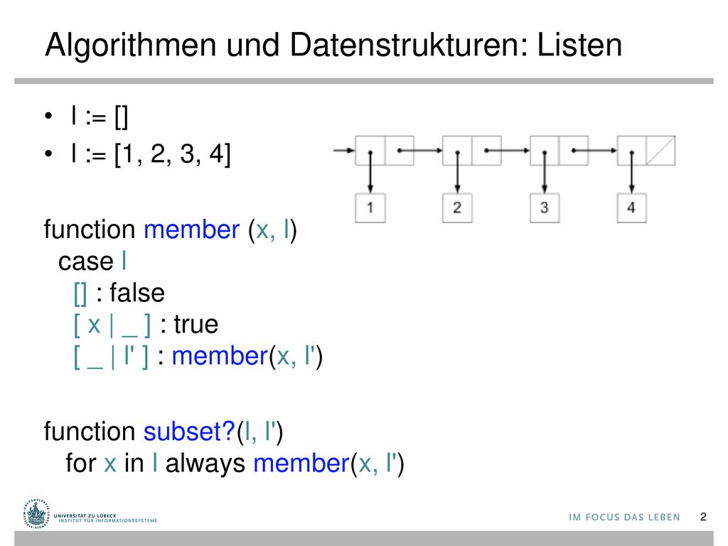 Algorithmen und Datenstrukturen: Listen