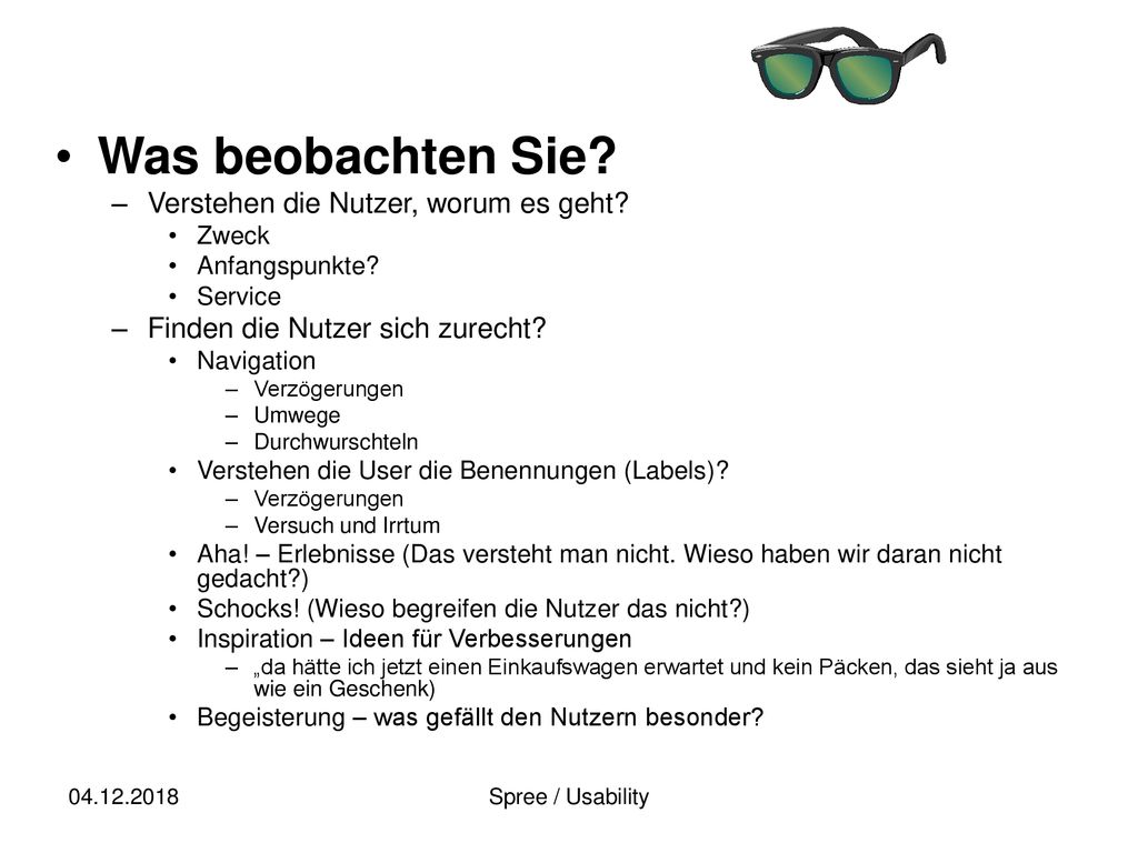 Was beobachten Sie Verstehen die Nutzer, worum es geht