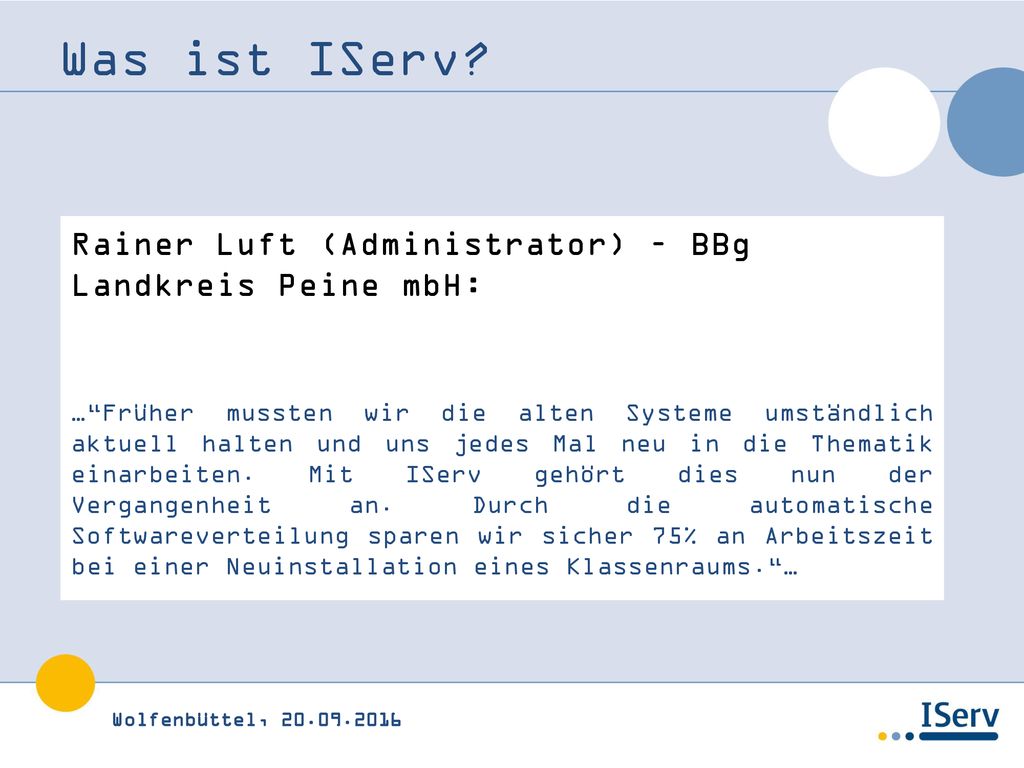 Was ist IServ Rainer Luft (Administrator) – BBg Landkreis Peine mbH: