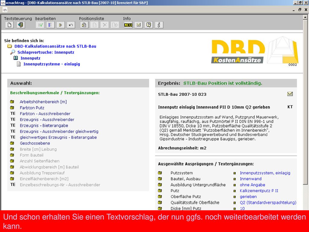 Und schon erhalten Sie einen Textvorschlag, der nun ggfs