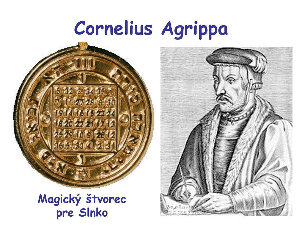 Cornelius Agrippa Magický štvorec pre Slnko