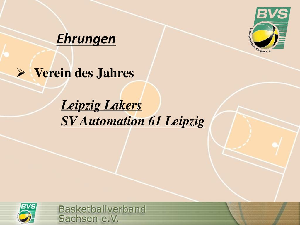 Ehrungen Verein des Jahres Leipzig Lakers SV Automation 61 Leipzig