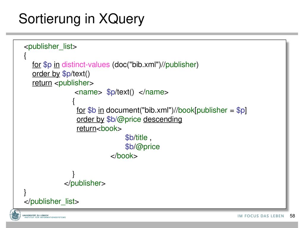 Sortierung in XQuery <publisher_list> {