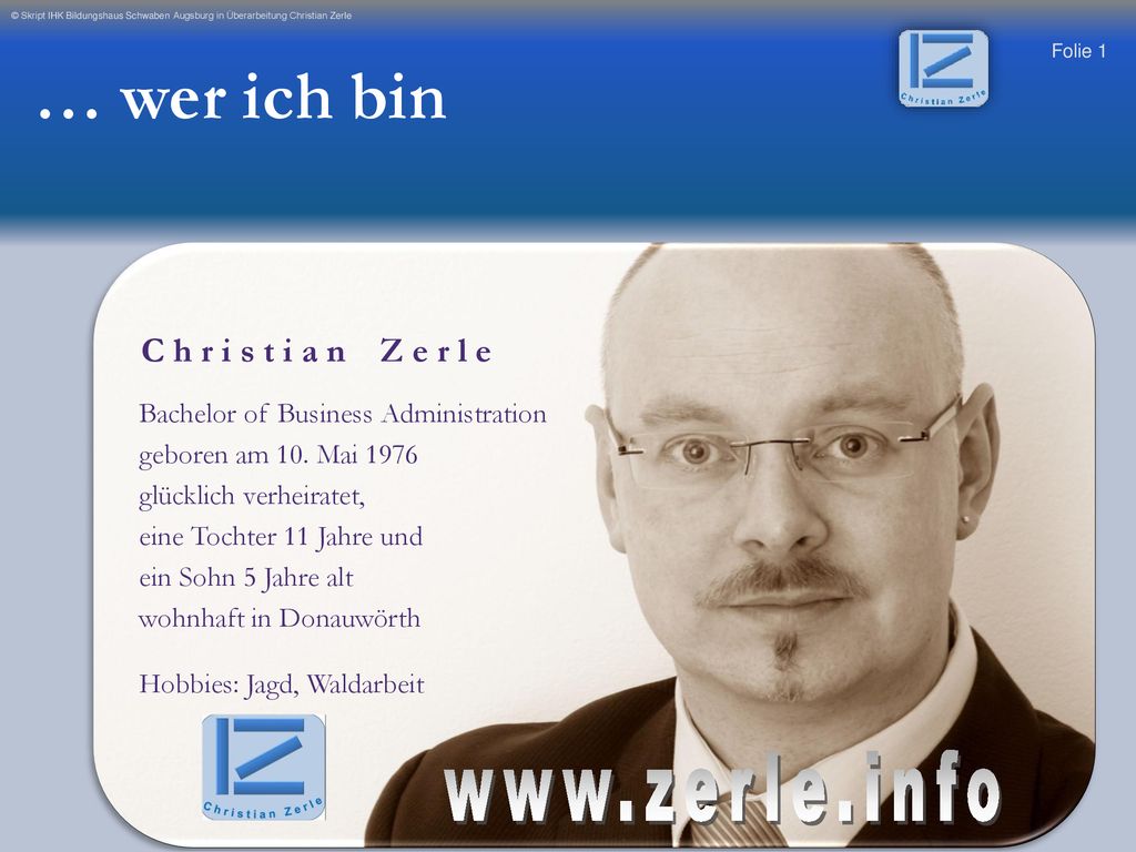 … wer ich bin   C h r i s t i a n Z e r l e
