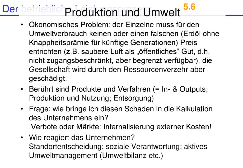 5.6 Produktion und Umwelt.