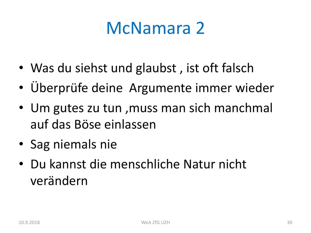 McNamara 2 Was du siehst und glaubst , ist oft falsch