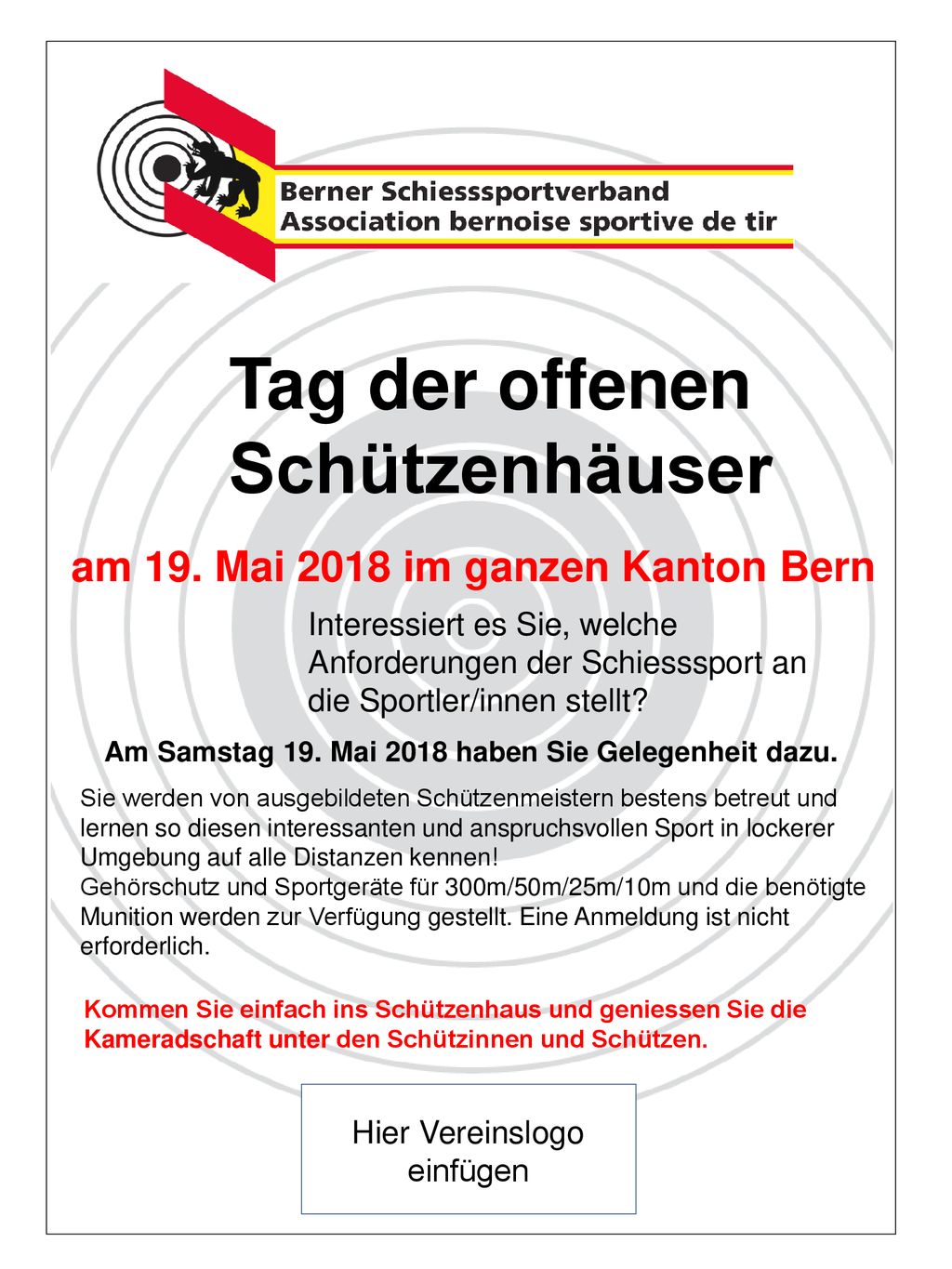 Tag der offenen Tag der offenen Schützenhäuser Schützenhäuser