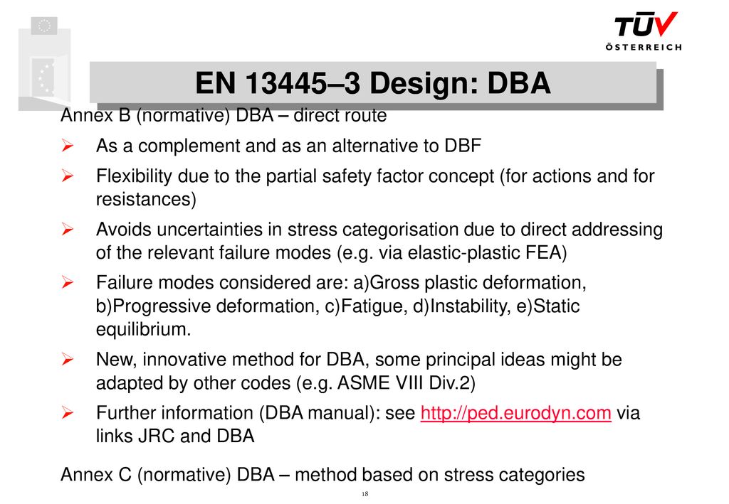 EN 13445–3 Design: DBA Annex B (normative) DBA – direct route