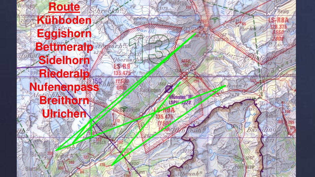 Route Kühboden Eggishorn Bettmeralp Sidelhorn Riederalp Nufenenpass Breithorn Ulrichen