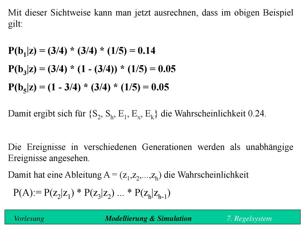 P(b3|z) = (3/4) * (1 - (3/4)) * (1/5) = 0.05
