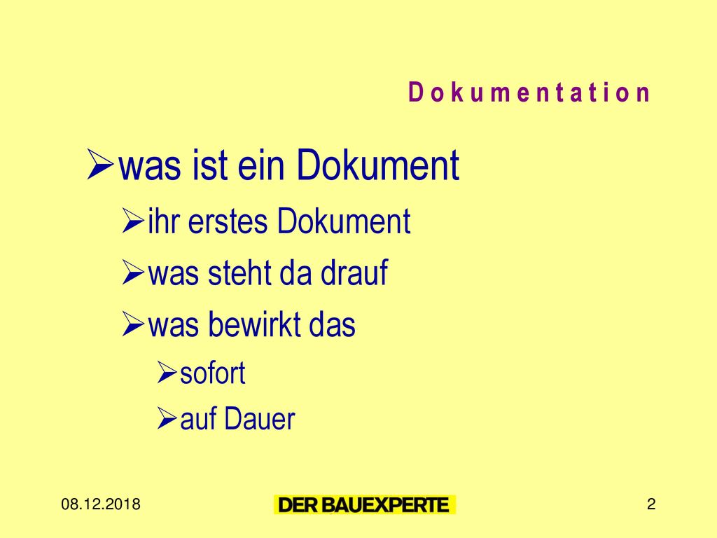 was ist ein Dokument ihr erstes Dokument was steht da drauf